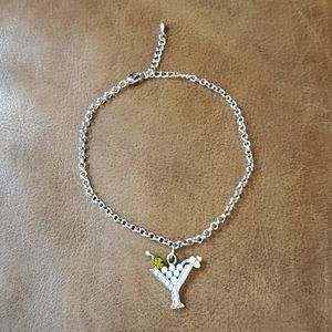 Martini glass ankle bracelet